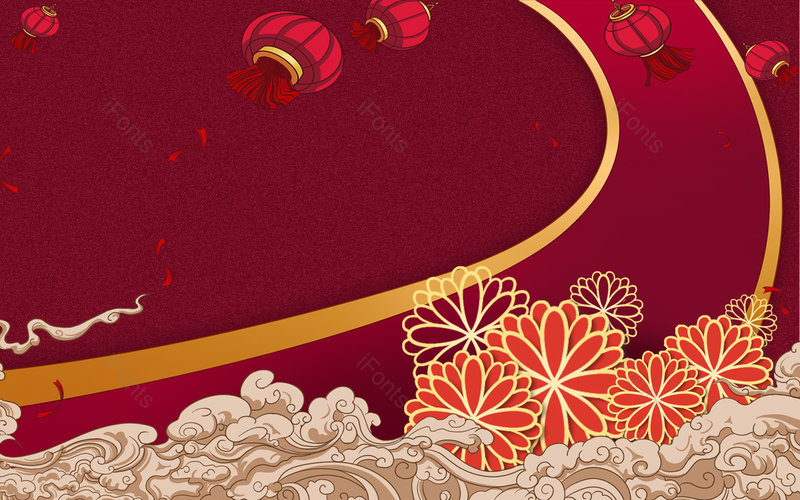 复古中国风国潮新年喜庆电商海报背景,插画/手绘图,插画/手绘图库,插画/手绘图下载,插画/手绘